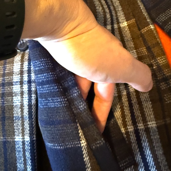 Ichi brown and blue touch of wool check plaid double breasted coat NWT - Picture 6 of 12